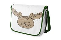 Bonamaison Digitaal bedrukte Messenger schooltas met kaki riem voor studenten, crossbody tas, koerierstas, schoudertas voor kinderen, meisjes, jongens, maat: 29x36 cm