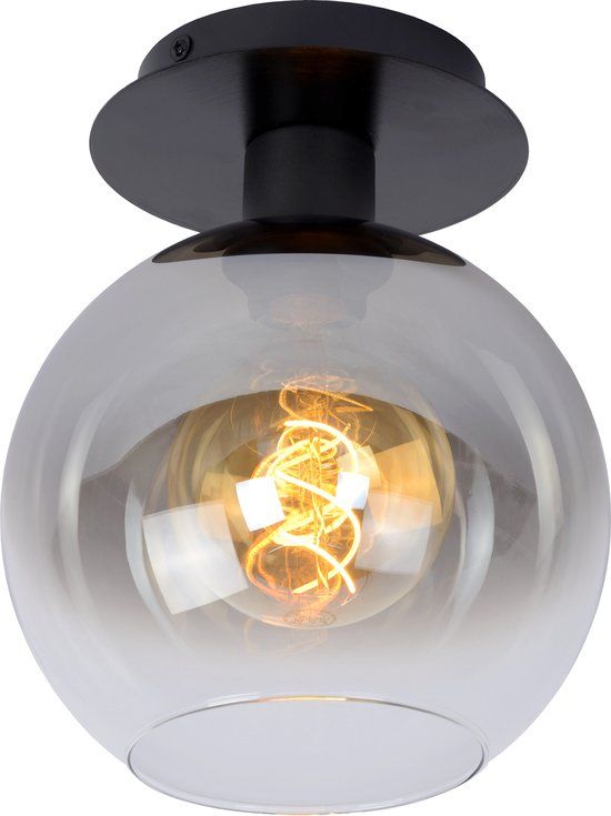 Lucide MARIUS Plafonnière - Zwart - 1xE27 - Dimbaar