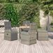 Prolenta Maison Exclusive Tuinset voor buiten, 5-delig, met kussens, grijs, van polyrotan
