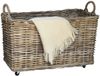 Van der Leeden Opbergmand op wieltjes - 78 x 44 x 42 cm - rotan