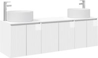 vidaXL - Badkamerkast - set - 3 - st - Hoogglans - Wit - 161,5 x 44,5 x 80 cm