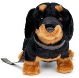 Uni-Toys - teckel, staand (met riem) - 28 cm (lengte) - pluche hond, huisdier - pluche dier, knuffeldier