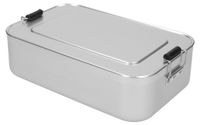elasto Robuuste aluminium voorraadbus met scharnierende deksels – Duurzame opbergbox voor voedsel en meer – Zilver