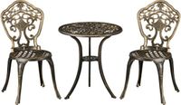 Outsunny Bistroset voor buiten - Aluminium - 39x52x88cm - Brons