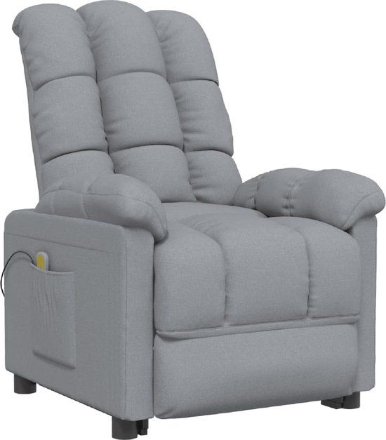 vidaXL Massagestoel stof lichtgrijs