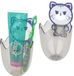 Crochet porte-brosse à dents gris auto-adhésif pour 2 brosses à dents - lot de 2