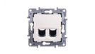 Legrand NILOE Crème, dubbele computerconnector, RJ45, Cat. 6, UTP, artikelnummer 664874