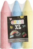 Creative Artist Stoepkrijt - 3x stuks - XL Krijt - Roze/Blauw/Geel - L19 cm