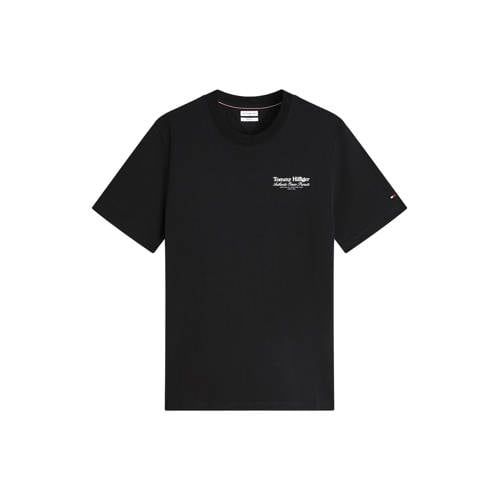 Tommy Hilfiger regular fit T-shirt met backprint - zwart