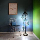 Halay Turkse vloerlamp met 5 mozaïek glazen - handgemaakt - blauw