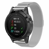 By Qubix - Milanese bandje - Zilver - 22mm Quickfit - Geschikt voor Garmin Fenix 9 / 9 Pro (47mm)