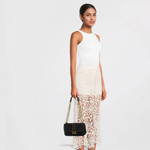 Michael Kors suède crossbody tas Tribeca zwart