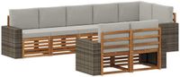 vidaXL - Acacia Hout Bank Loungeset - 4 Zitplekken - Natuurlijk en Lichtgrijs