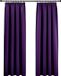 Non-branded Opaque curtains with pleat tape, set of 2, H 175 x W 140 cm, purple