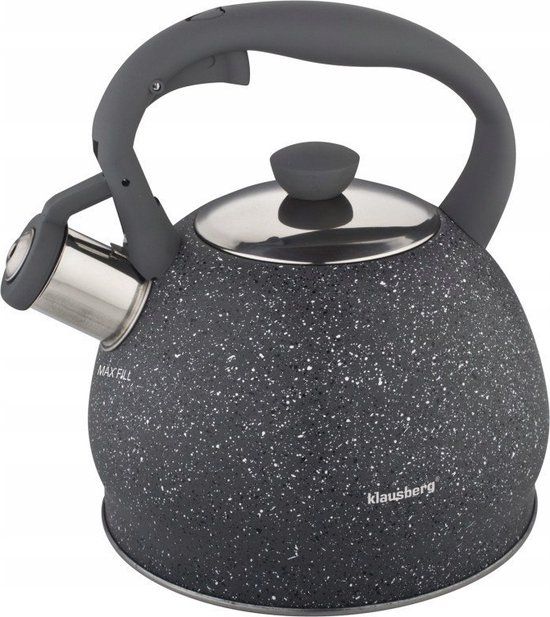 KLAUSBERG KB-7321 Fluitketel - 2L - RVS - Grijs - Alle Warmtebronnen