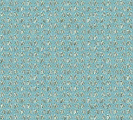 A.S. Création Trendwall 2 GLITTER WAAIER BEHANG | Art Deco - turquoise goud - Vliesbehang