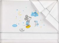 Interbaby Disney Beddengoed Mickey Mouse 70 X 140 Cm Katoen Wit/grijs