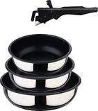 Bergner Click&Cook Set de casseroles 4 pièces Acier inoxydable avec revêtement antiadhésif