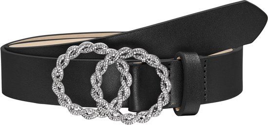 ONLY CARMAKOMA CAREMILY RASMI PU GLITTER JEANS BELT - Vrouwen - Riem - Zwart - 125 cm