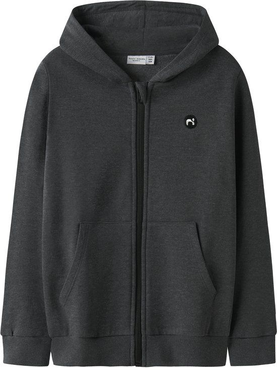 Name it Sweatvest Capuchon Dark Grey Melange Maat 116