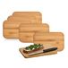 Zeller planchettes à pain/planchettes à découper - 6x pièces - bois de bambou - 14 x 22 cm - rectangle - petit-déjeuner