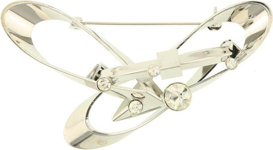 Behave® Broche abstract artistiek zilver kleur 8 cm