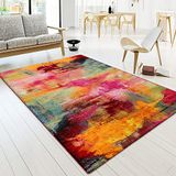 Paco Home Vloerkleed Woonkamer Laagpolig Modern Vintage Patroon Abstract Veelkleurig 80x150 cm