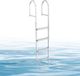 Merkloos Latios Aanlegsteigerladder - Boot- en Zwembadladder 5 Treden - Afneembaar - Antislip Brede Treden - Met Leuning - Draagvermogen 227 kg - Aluminiumlegering - Zilver