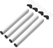 Emuca - Verstelbare tafelpoten Ø60x830mm, set van 4 stalen tafelpoten, hoogteverstelling 830-850mm, Zwart