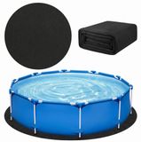 Tapis de piscine rond - Bâche de sol résistante aux déchirures de 370 cm