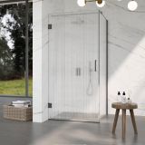 Fortifura Galeria Douchecabine - 100x90x200cm - helder geribbeld veiligheidsglas - geborsteld gunmetal