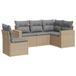 vidaXL Loungeset met kussens poly rotan beige