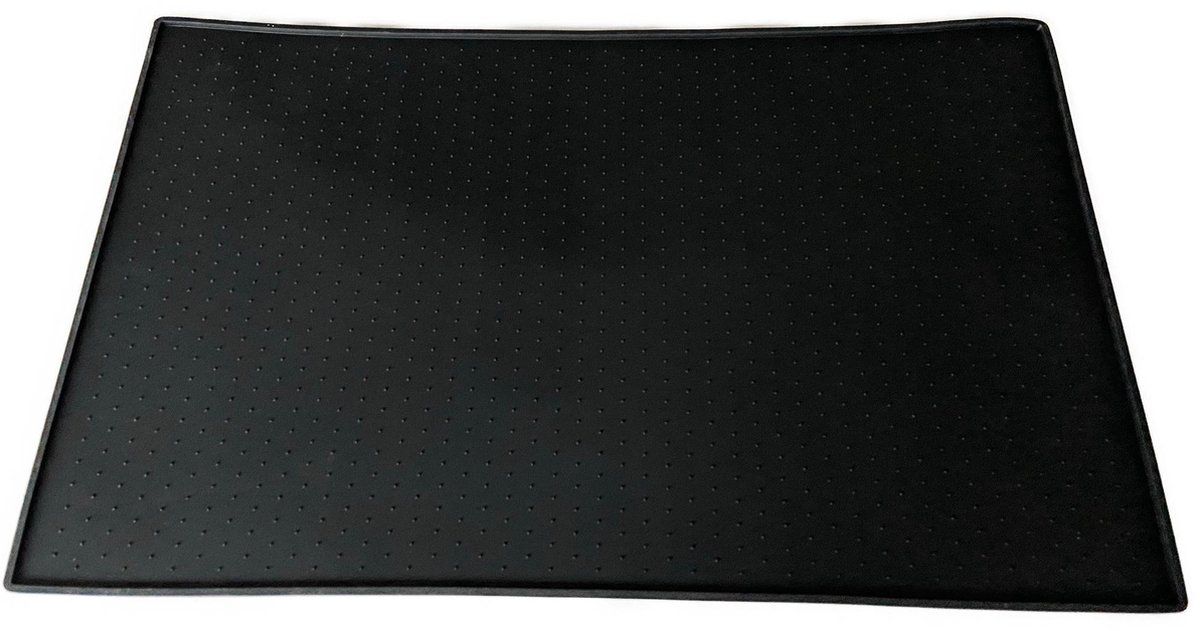 BoDutch - Placemat voor voerbak - Voermat hond kat - Zwart - Siliconen - 48x30cm
