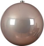 Decoris Kerstbal - lichtroze - groot - 25 cm - kunststof - glans