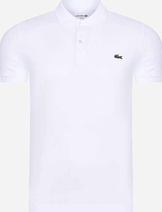 Lacoste Heren Poloshirt - White - Maat M - Slim Fit Piqué - Katoen
