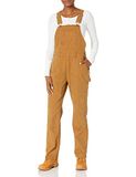 Dickies Vrouwen Duck Double Front Bib Overalls, Gespoelde bruine eend, L