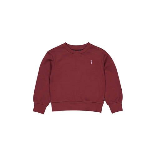 QPI sweater met backprint - donkerrood