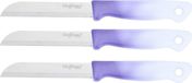 3 couteaux de cuisine, 18 cm, avec manche ergonomique - polyvalent et facile d'entretien, violet