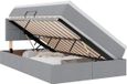 vidaXL lit de rangement LED avec matelas gris clair 120 x 200 cm tissu
