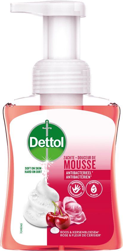 Dettol Handzeep Zachte Mousse - Antibacterieel - Roos & Kersenbloesem - 250 ml