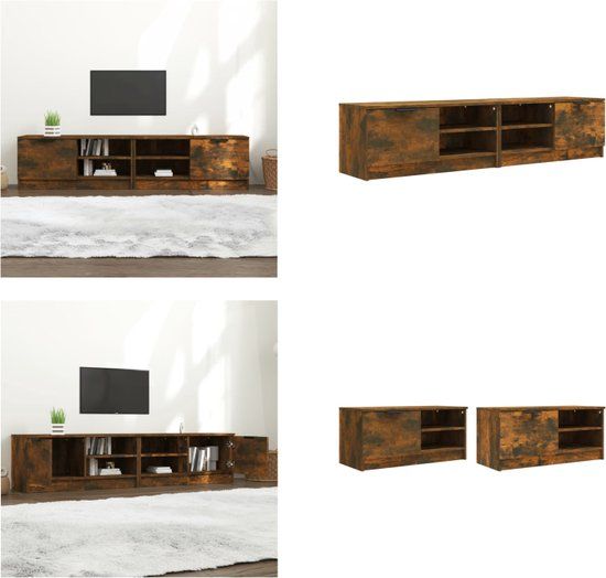 vidaXL Tv-meubelen 2 st 80x35x36,5cm bewerkt hout gerookt eikenkleurig