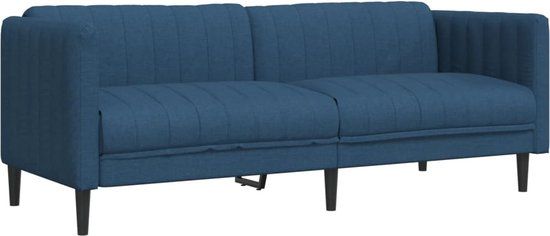 vidaXL Driezitsbank stof blauw