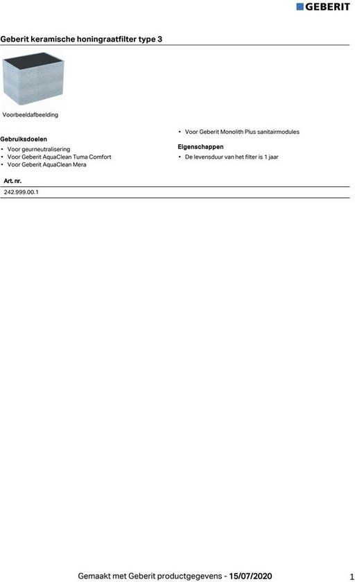 Geberit Toebeh./Onderdelen Voor Douche Wc 242.999.00.1