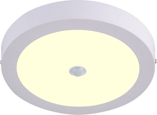 BES LED LED Downlight - Facto Dury - PIR Bewegingssensor 360° + Dag en Nacht Sensor - 20W - Warm Wit 2700K - Opbouw - Rond - Mat Wit - OSRAM LEDs