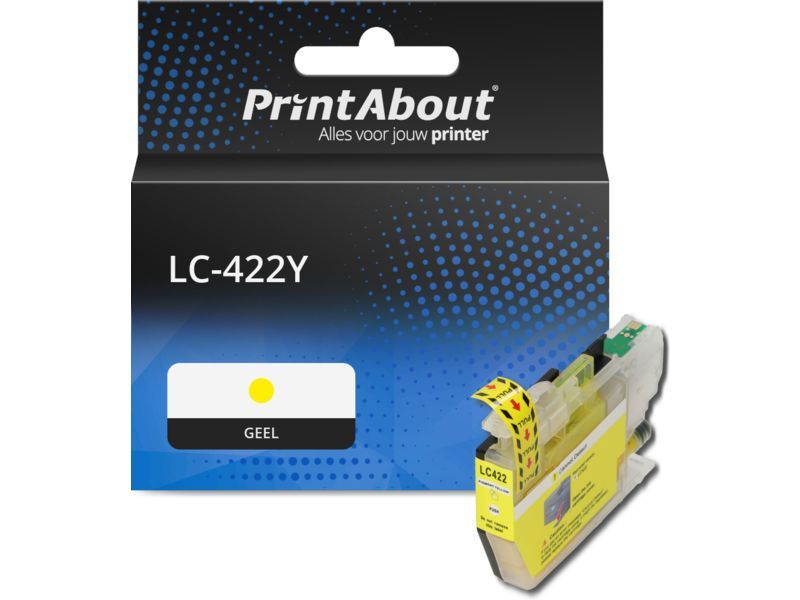 PrintAbout Inktcartridge LC-422Y Geel geschikt voor Brother