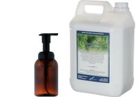 Claudius Cosmetics B.V. Claudius Zeepdispenser 300 ml amber bruin hervulbaar + 5 liter Bodylotion Dennen navulling