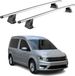 Aurilis Aluminium dakdragers voor VW Caddy 2015-2020, afsluitbaar, met T-gleuf, draagvermogen 75 kg, 2-delig, zilver