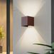 Lindby Dara Smart LED Outdoor Wall Light, Rust, Angular, CCT