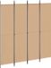 vidaXL 4-panelen roomdivider beige 200 x 220 cm stof