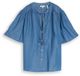 Tom Tailor - Blouse met kwastjes - Maat 36 - Clean Light Stone Blue Denim